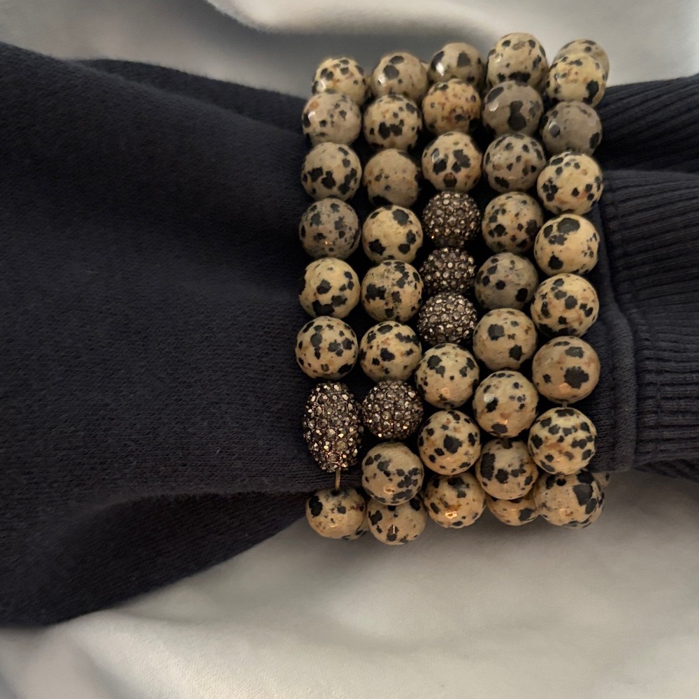 Dalmatian Jasper Beaded Bracelet